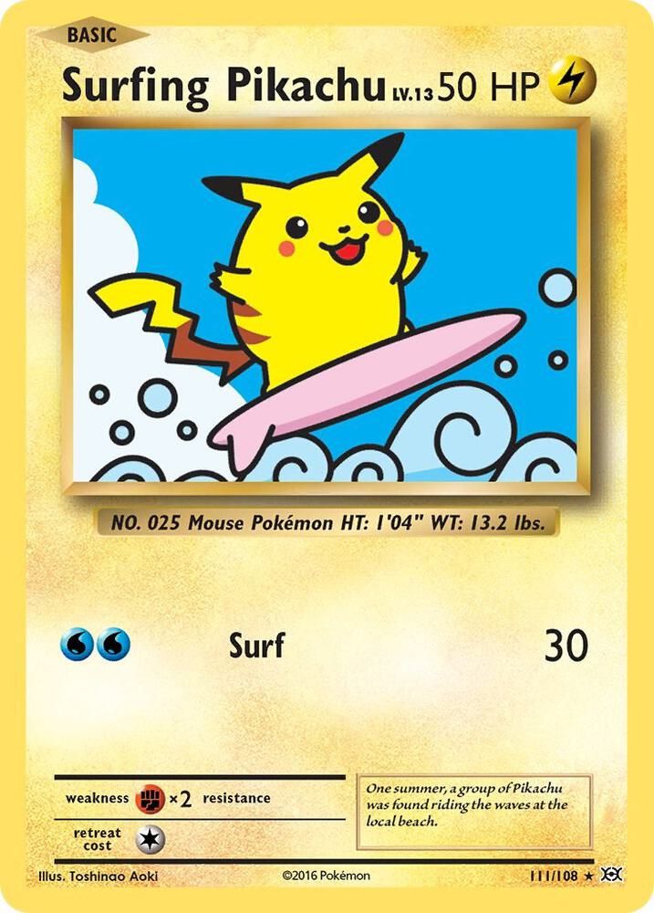 Surfing Pikachu - XY - Evolutions Real Time Price Data.