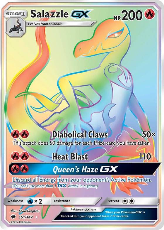 salazzle pokemon card price GX 132/147 Full Art your opponents Active Pokemon is now Confused Salazzle Cards | Dex -