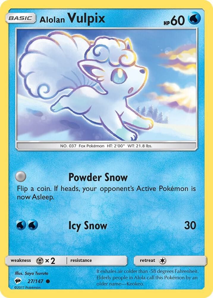 Alolan Vulpix - SM - Burning Shadows Real Time Price Data.