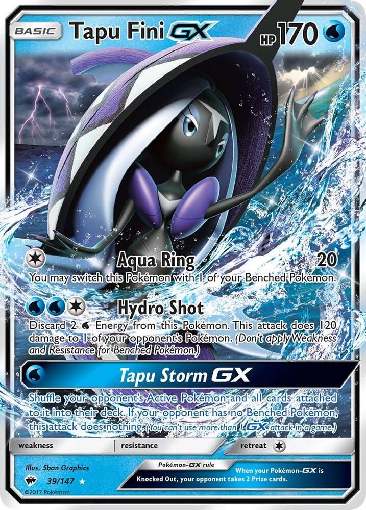 pokemon tapu fini card (Dont apply Weakness and Resistance for Benched Pokmon.) Water Tapu Storm Tapu Fini (40/198) - SWSH06