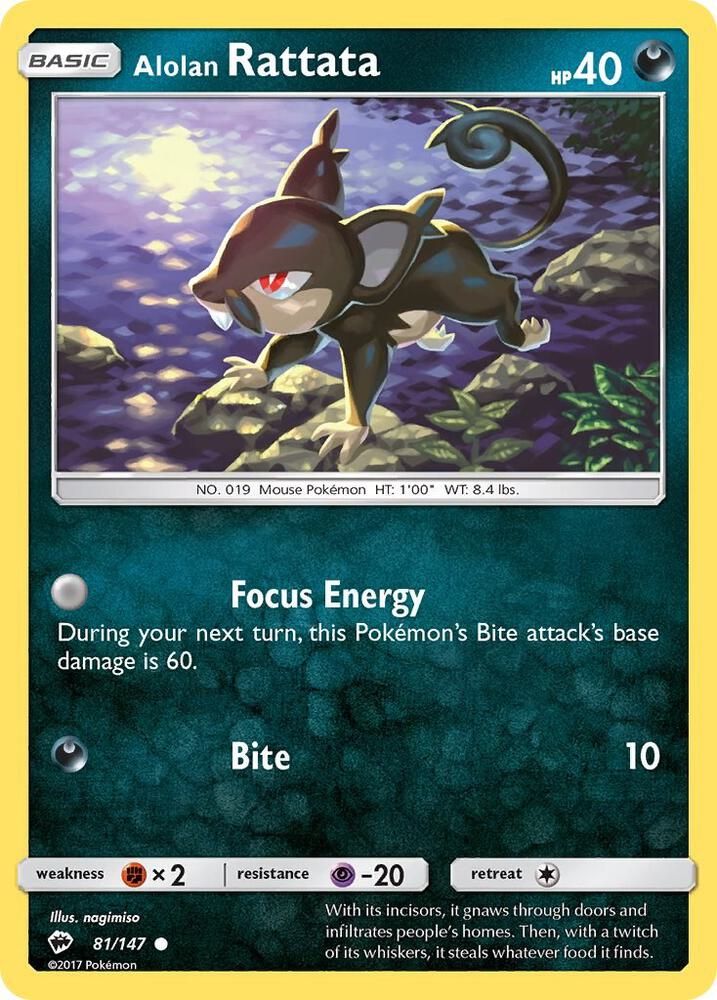 Alolan Rattata - SM - Burning Shadows Real Time Price Data.