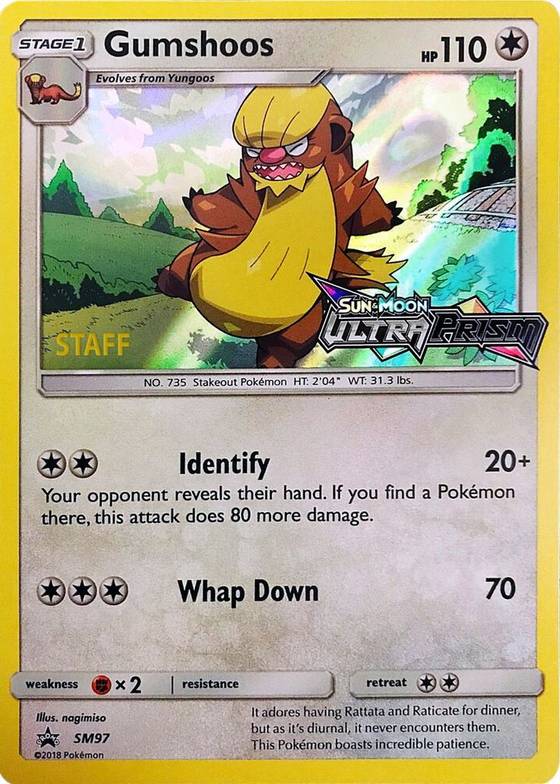 Gumshoos SM97 Prerelease Staff - SM Promos Real Time Price Data. Gumshoos SM97 Prerelease Staff - SM Promos Real Time Price Data.