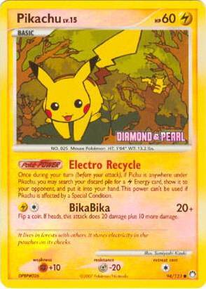 Pikachu 94 123 Diamond and Pearl - Burger King Promos Real Time Price Data. Pikachu 94 123 Diamond and Pearl - Burger King Promos Real Time Price Data.