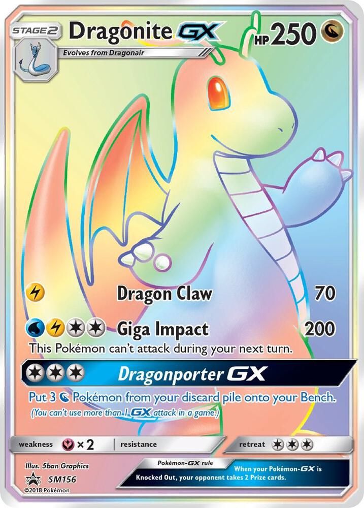 dragonite gx pokemon card -Single Stage 2 Dragonite GX (Secret) - Holofoil