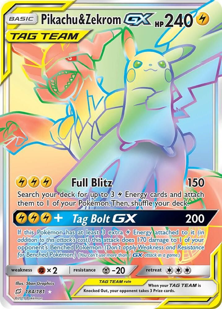 pokemon card pikachu and zekrom Pikachu & Zekrom GX #162 EXTENDED ART