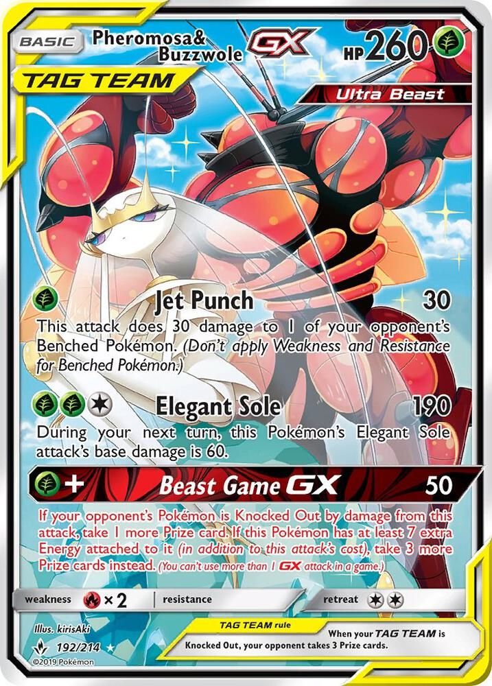 Pheromosa and Buzzwole GX 192 Alternate Full Art - SM - Unbroken Bonds Real  Time Price Data.