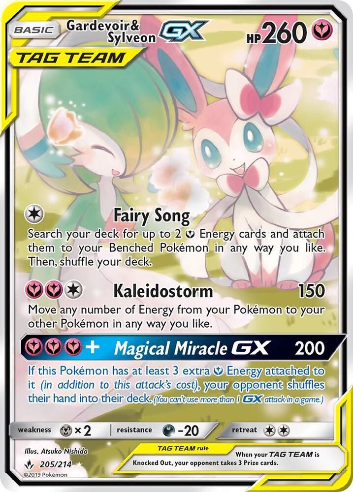 Gardevoir and Sylveon GX 205 Alternate Full Art - SM - Unbroken Bonds Real  Time Price Data.