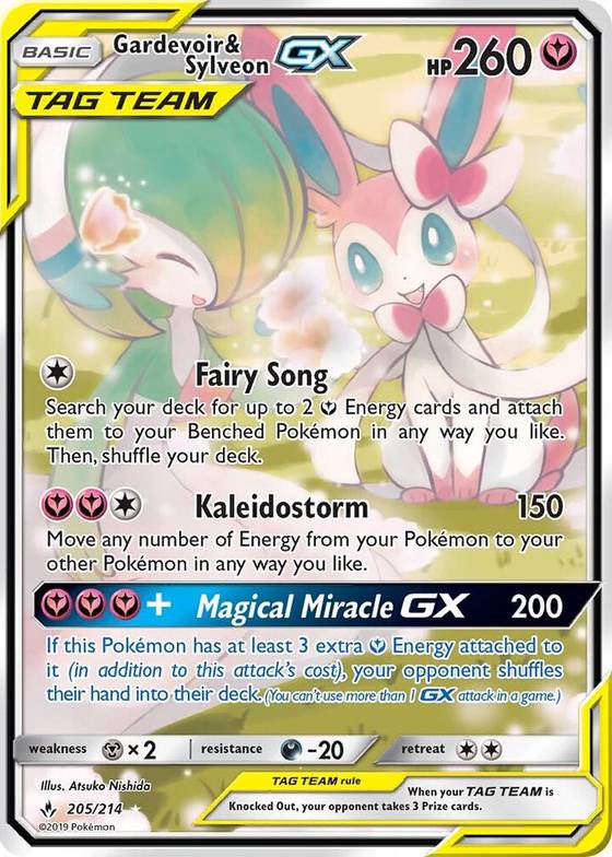 Gardevoir and Sylveon GX 205 Alternate Full Art - SM - Unbroken Bonds Real Time Price Data. Gardevoir and Sylveon GX 205 Alternate Full Art - SM - Unbroken Bonds Real Time Price Data.