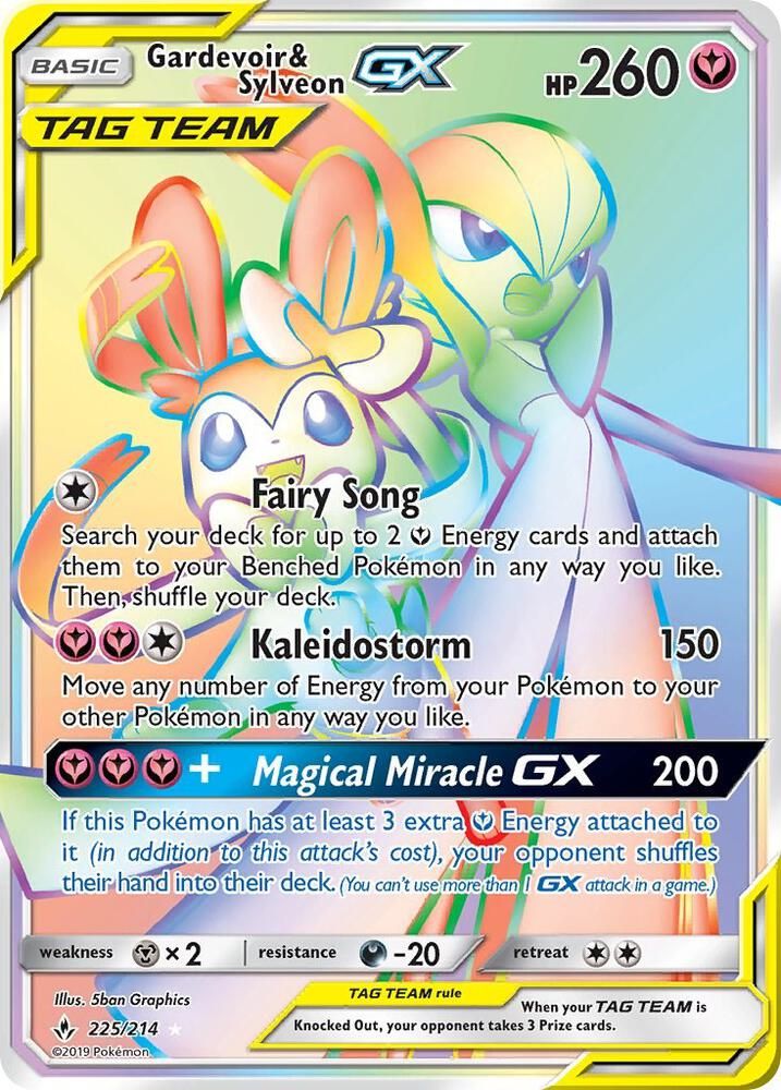 Gardevoir and Sylveon GX Secret - SM - Unbroken Bonds Real Time Price Data.
