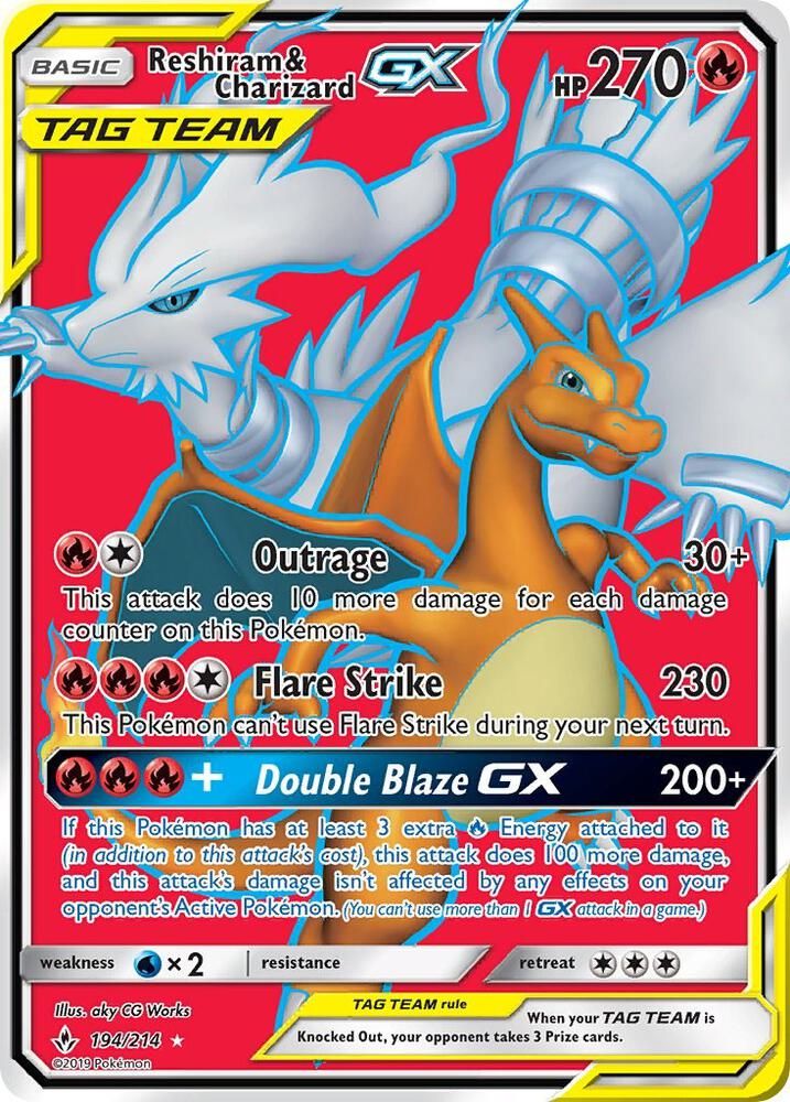 Reshiram and Charizard GX Full Art - SM - Unbroken Bonds Real Time Price  Data.