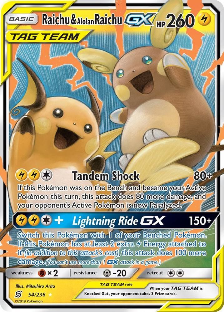 Raichu and Alolan Raichu GX - SM - Unified Minds Real Time Price Data.