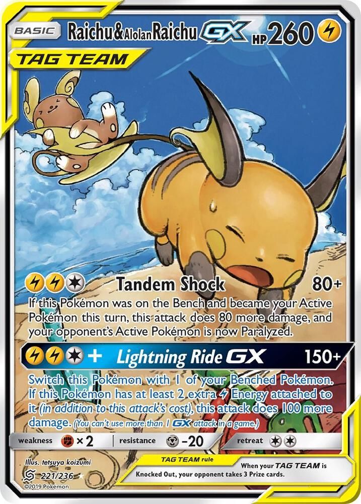 Raichu and Alolan Raichu GX Alternate Full Art - SM - Unified Minds Real  Time Price Data.
