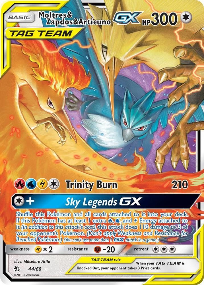 Moltres and Zapdos and Articuno GX - Hidden Fates Real Time Price