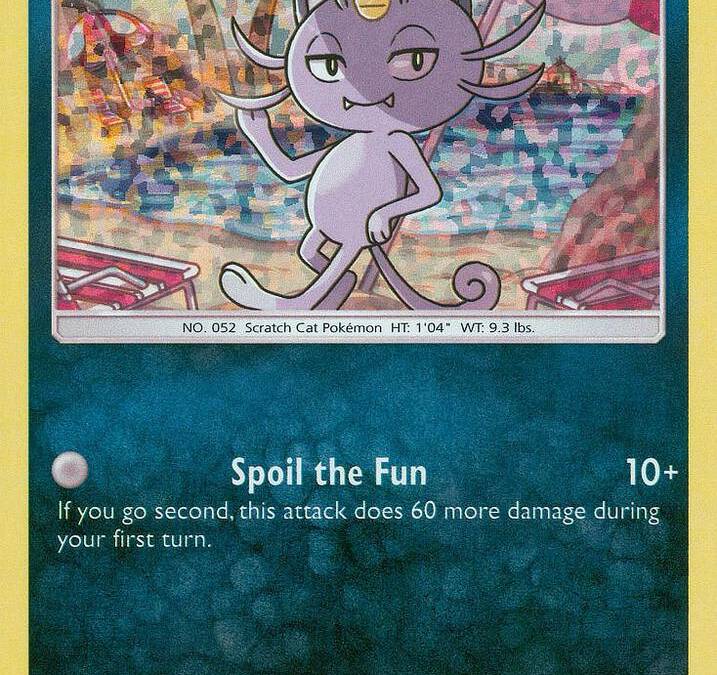 pokemon card alolan meowth TCG - Sun & Moon Promo Holographic SM43 Weakness Fighting 2 Resistance Psychic Alolan Meowth | Sun &