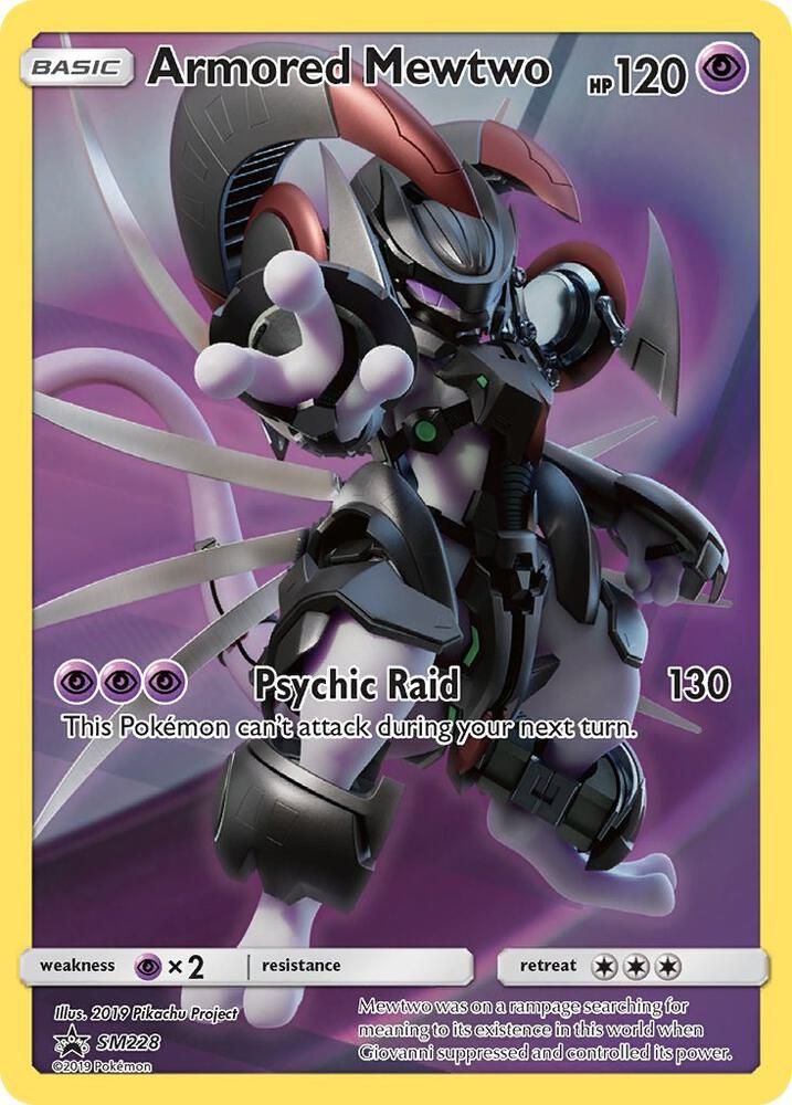 how rare is armored mewtwo card Armored Mewtwo SM228 Pokemon Black Star Promo Custom Made Card – OP Proxies  TCG main image 1