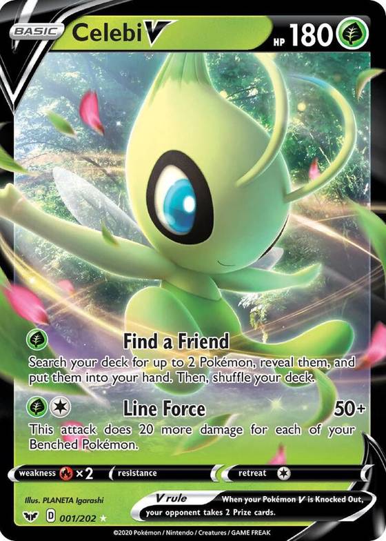 pokemon sword and shield base set card prices - & - Celebi V - SWSH01: Sword