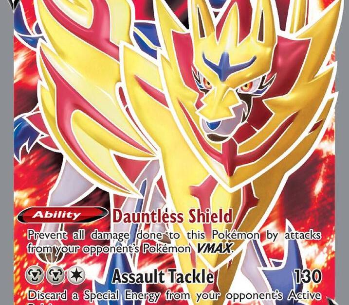 zamazenta v pokemon card Pokemon Card - Zamazenta V - 139/202 - HP230 - Gold Foil Fan Art