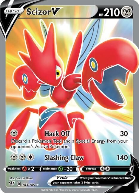Scizor V Full Art - SWSH03: Darkness Ablaze Real Time Price Data.