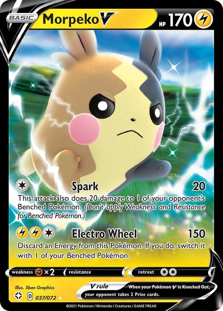 morpeko v pokemon card Morpeko V SWSH056 Black Star Promo Holo Rare Pokemon Card Near Mint main image 0