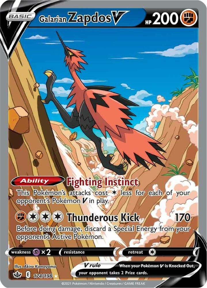 Galarian Zapdos V Alternate Full Art - SWSH06: Chilling Reign Real