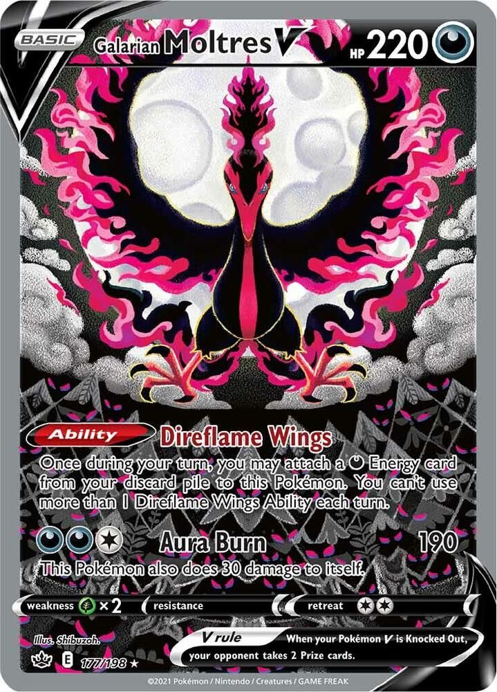 Galarian Moltres V Alternate Full Art - SWSH06: Chilling Reign