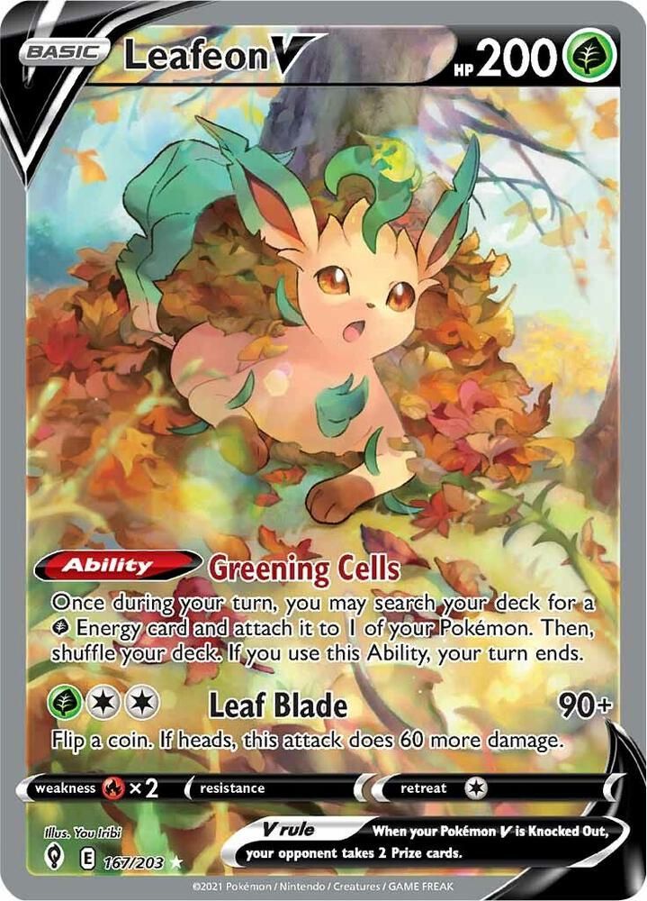 Leafeon V Alternate Full Art - SWSH07: Evolving Skies Real Time