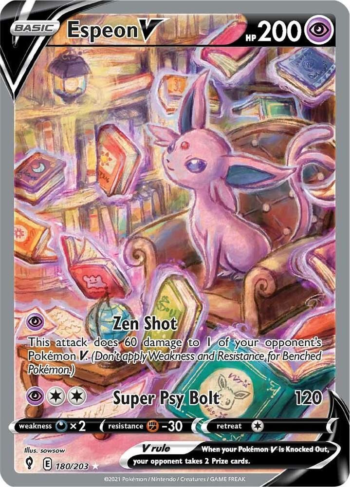Espeon V Alternate Full Art - SWSH07: Evolving Skies Real Time