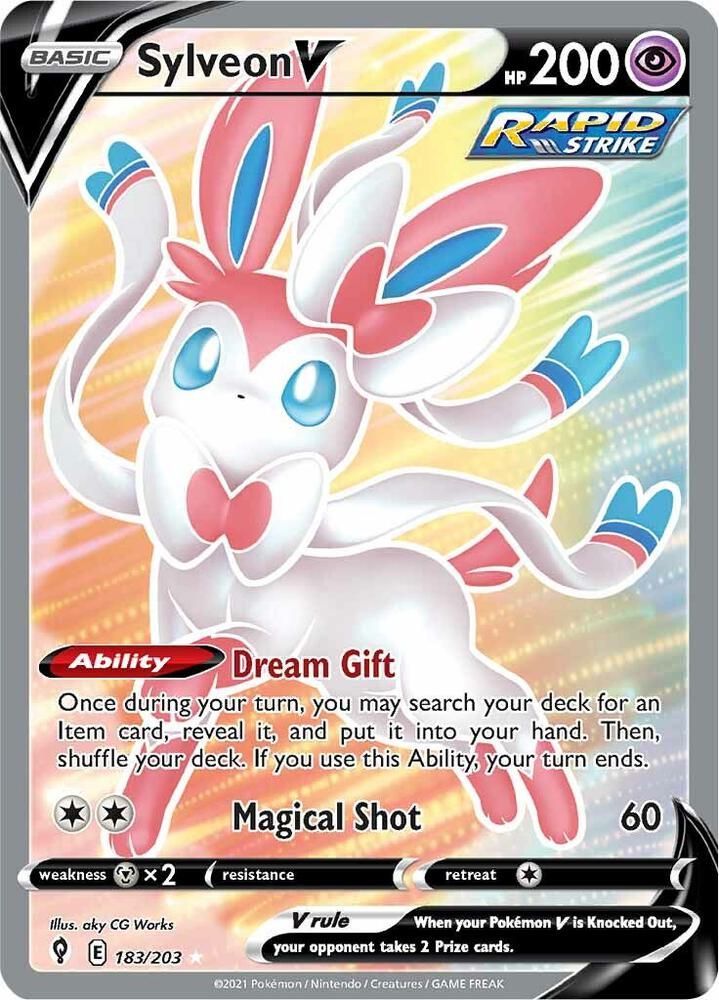 Sylveon V Full Art - SWSH07: Evolving Skies Real Time Price Data.