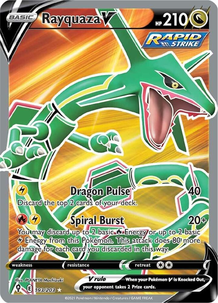Rayquaza V Full Art - SWSH07: Evolving Skies Real Time Price Data.