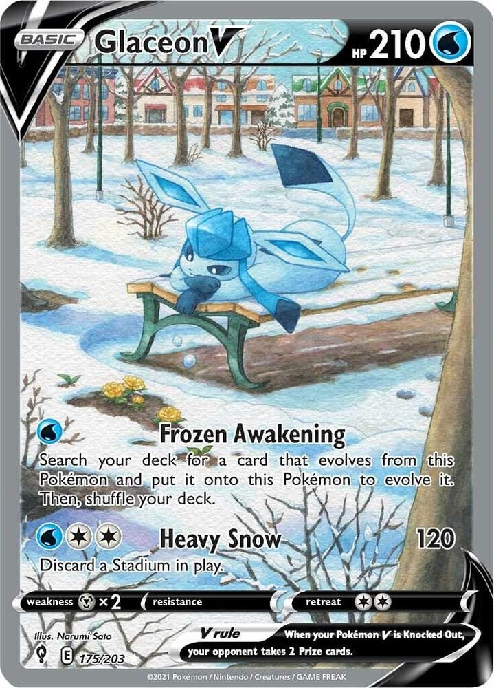 Glaceon V Alternate Full Art - SWSH07: Evolving Skies Real Time Price Data.