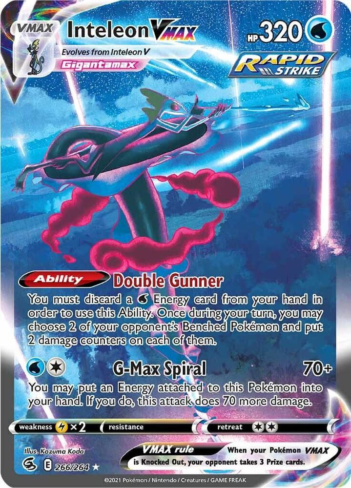 Inteleon VMAX Alternate Art Secret - SWSH08: Fusion Strike Real