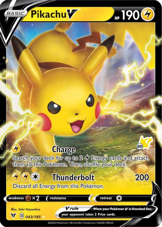 how much is a basic pikachu pokemon card worth 061 - Reverse Holofoil Undaunted Listed cards may have imperfections. Pikachu V 043 185 60