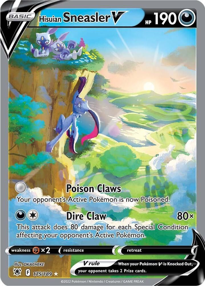 hisuian sneasler v pokemon card value Hisuian Sneasler V Full Art 2022 Pokemon Astral Radiance PSA 9