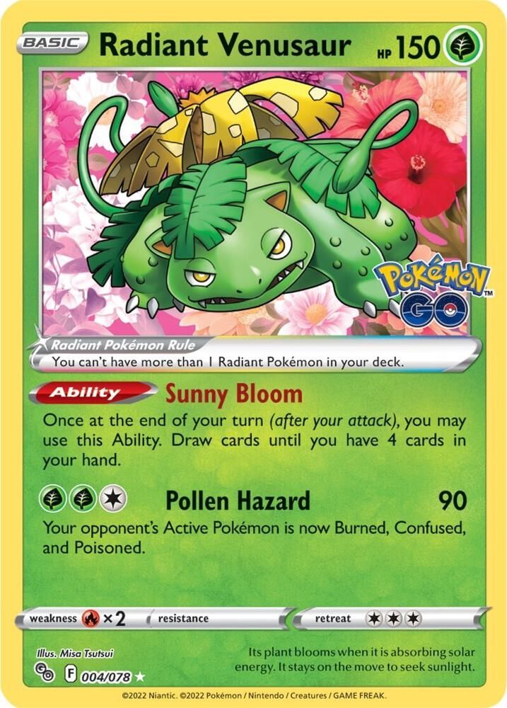 pokemon go venusaur card Pokemon Listed cards may have imperfections. 2022 Pokemon Go 004 Radiant
