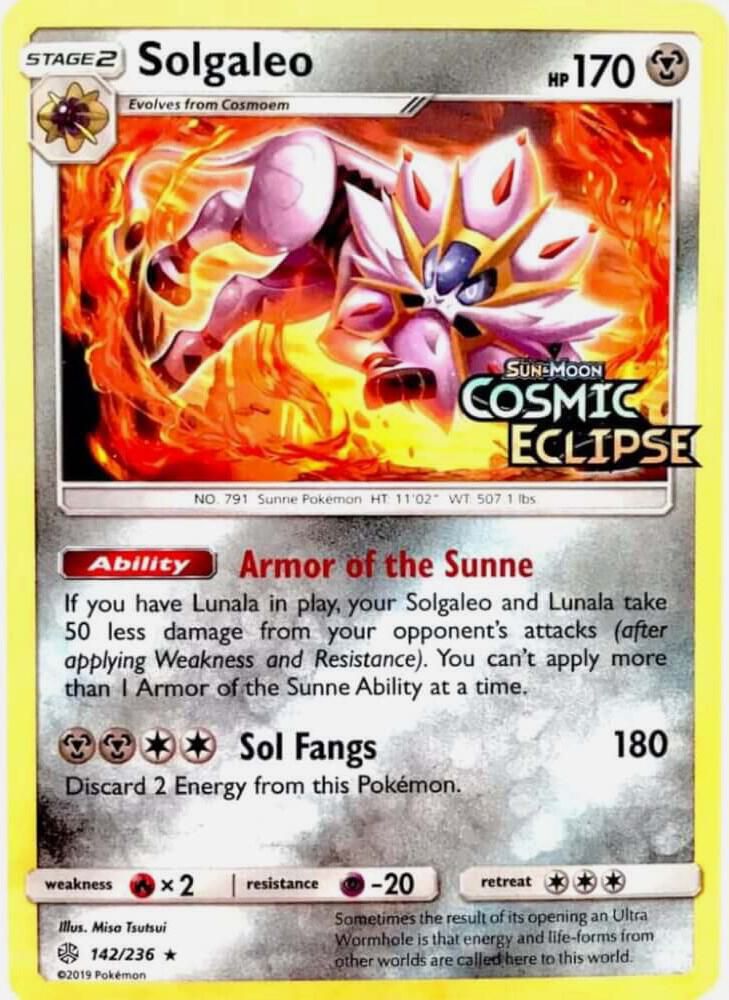 Solgaleo 142 236 Cosmic Eclipse Stamped - Miscellaneous Cards & Products  Real Time Price Data.