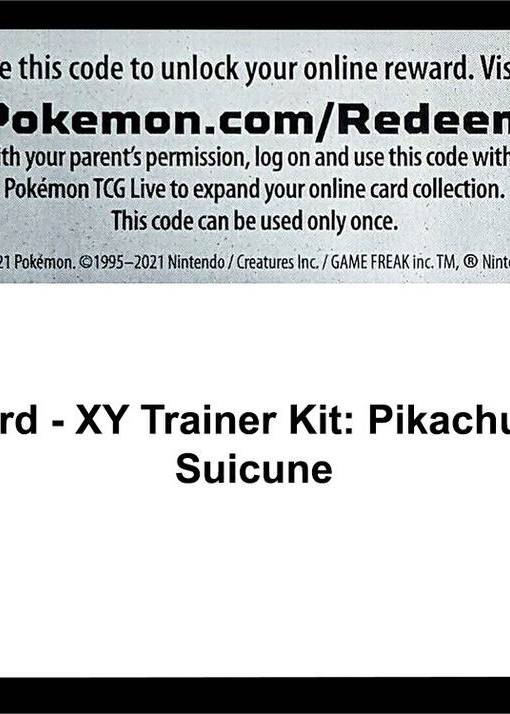 Code Card XY Trainer Kit Pikachu Libre and Suicune - XY Trainer Kit: Pikachu Libre & Suicune Real Time Price Data. Code Card XY Trainer Kit Pikachu Libre and Suicune - XY Trainer Kit: Pikachu Libre & Suicune Real Time Price Data.
