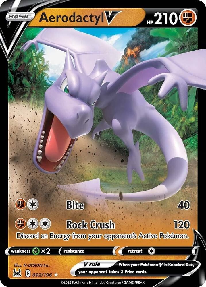 aerodactyl v pokemon card price Aerodactyl V 2022 Sword & Shield: Lost Origin #092/196 Holo Price Guide