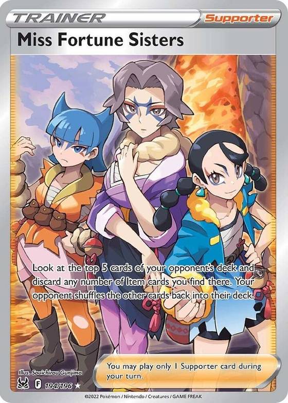 Miss Fortune Sisters Full Art - SWSH11: Lost Origin Real Time Price Data. Miss Fortune Sisters Full Art - SWSH11: Lost Origin Real Time Price Data.