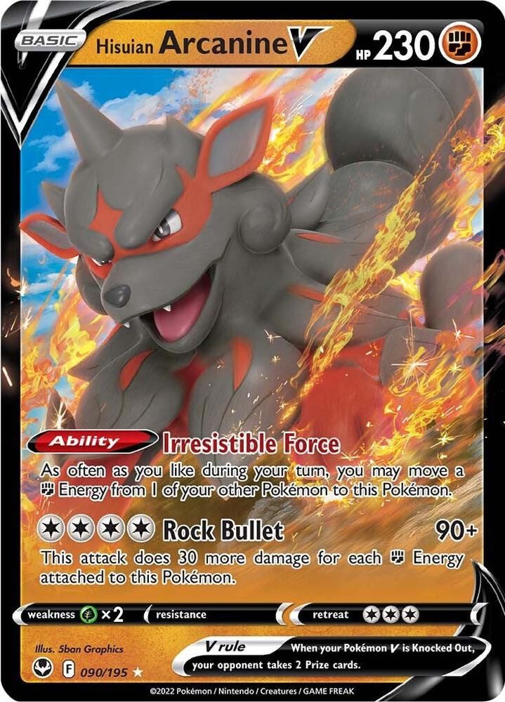 arcanine v pokemon card Hisuian Arcanine V
