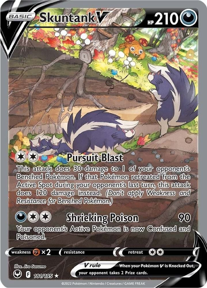 skuntank pokemon card Pokémon TCG: Skuntank V SR 105/098 s12 main image 1