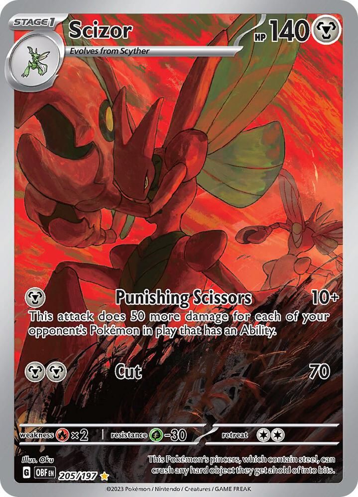 Scizor 205 197 - SV03: Obsidian Flames Real Time Price Data.