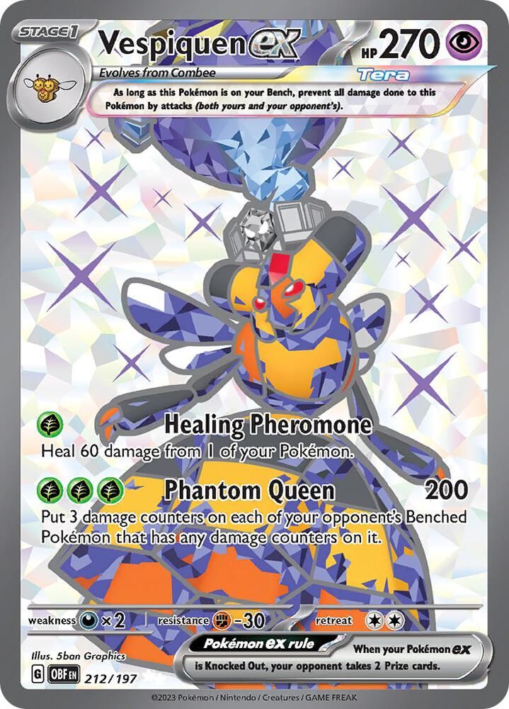 vespiquen ex pokemon card value Pokemon Card Vespiquen ex sv3 123/108 SR 2023 MINT Japanese n081 main image 0