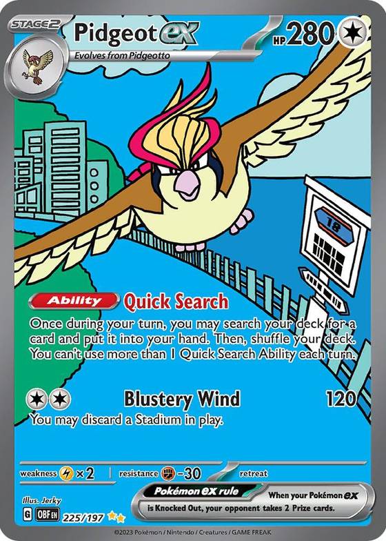 Pidgeot ex 225 197 - SV03: Obsidian Flames Real Time Price Data. Pidgeot ex 225 197 - SV03: Obsidian Flames Real Time Price Data.