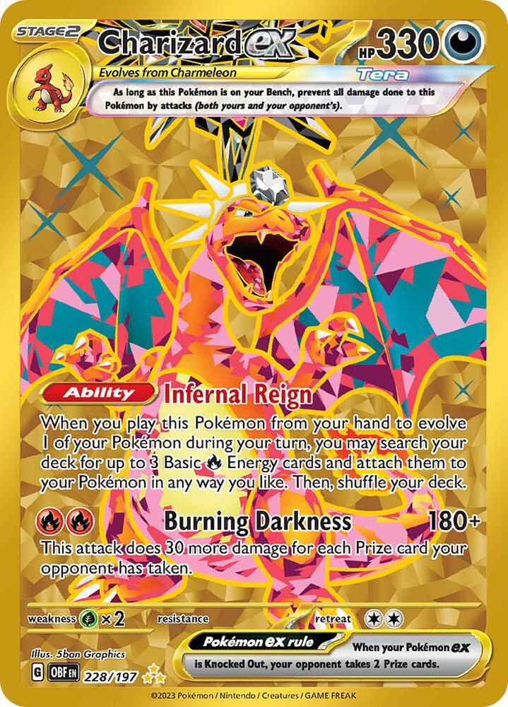 pokemon cards obsidian flames price list Pokemon Graded: Charizard ex 223/197 Obsidian Flames (2023) SIR Holo P –  Double Infinity Gaming main image 0