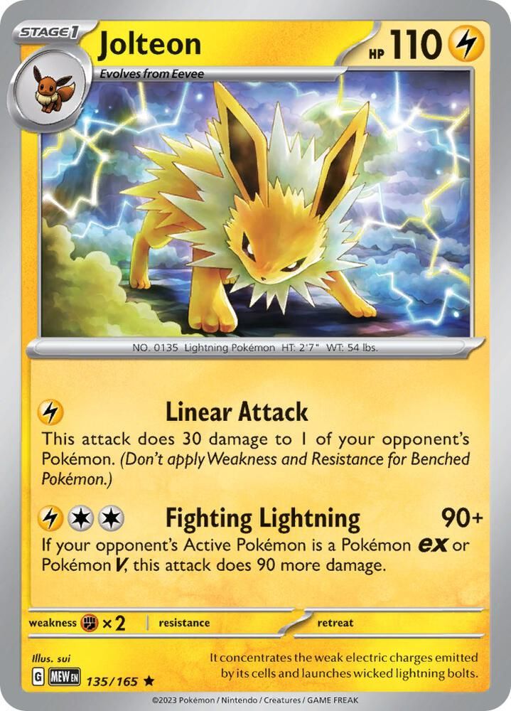 ミカンのサンダース 030/141 VS Jolteon Eevee 151 ② Jasmine's Jolteon 030/141 Pokemon vs for sale | eBay