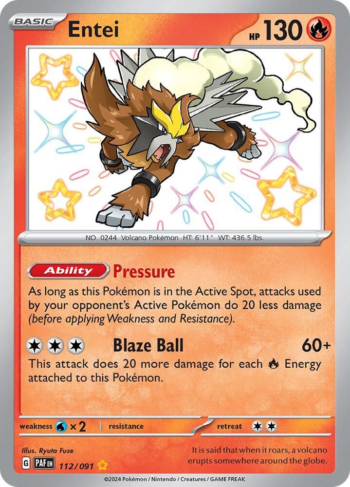 Entei - SV: Paldean Fates Real Time Price Data.