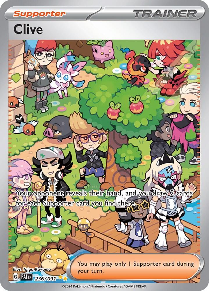 clive pokemon card value Clive 236/091 SV: Paldean Fates Holo for sale online