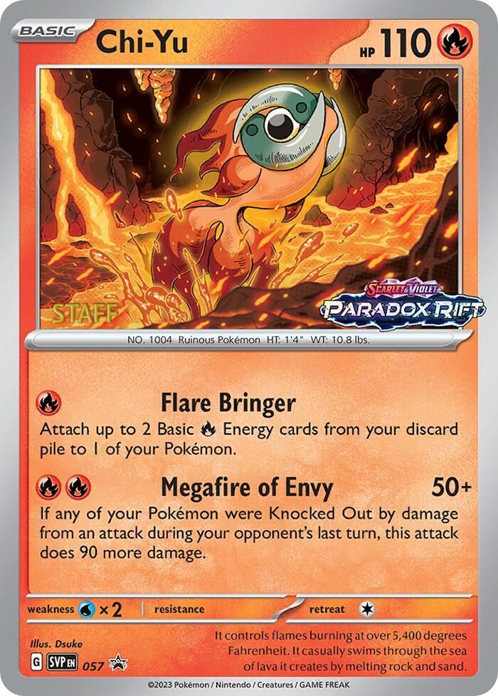 Chi Yu 057 Prerelease Staff - SV: Scarlet & Violet Promo Cards
