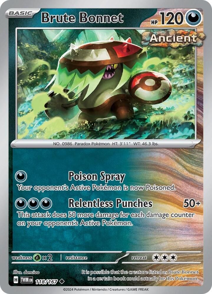 brute bonnet pokemon card price Brute Bonnet (123/182) [Scarlet & Violet: Paradox Rift] – Gamers Paradise main image 1