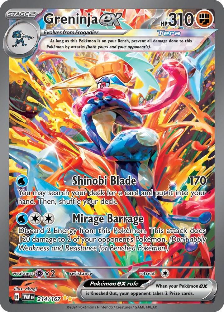Greninja ex 214 167 - SV06: Twilight Masquerade Real Time Price Data.